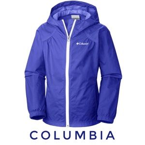 COLUMBIA Girls’ Switchback Rain Jacket Blue XL
